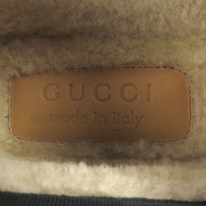 新品 GUCCI スリッポン GGロゴ ホースビット ムートン ベージュ ムートン メンズ 11