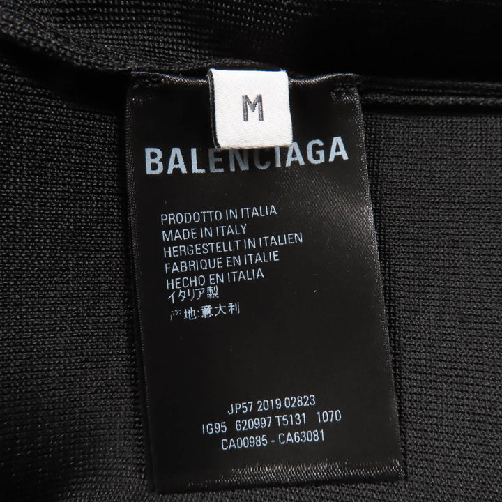 BALENCIAGA カーディガン ロゴ 長袖 ニット ブラック レーヨン レディース M 620997 美品