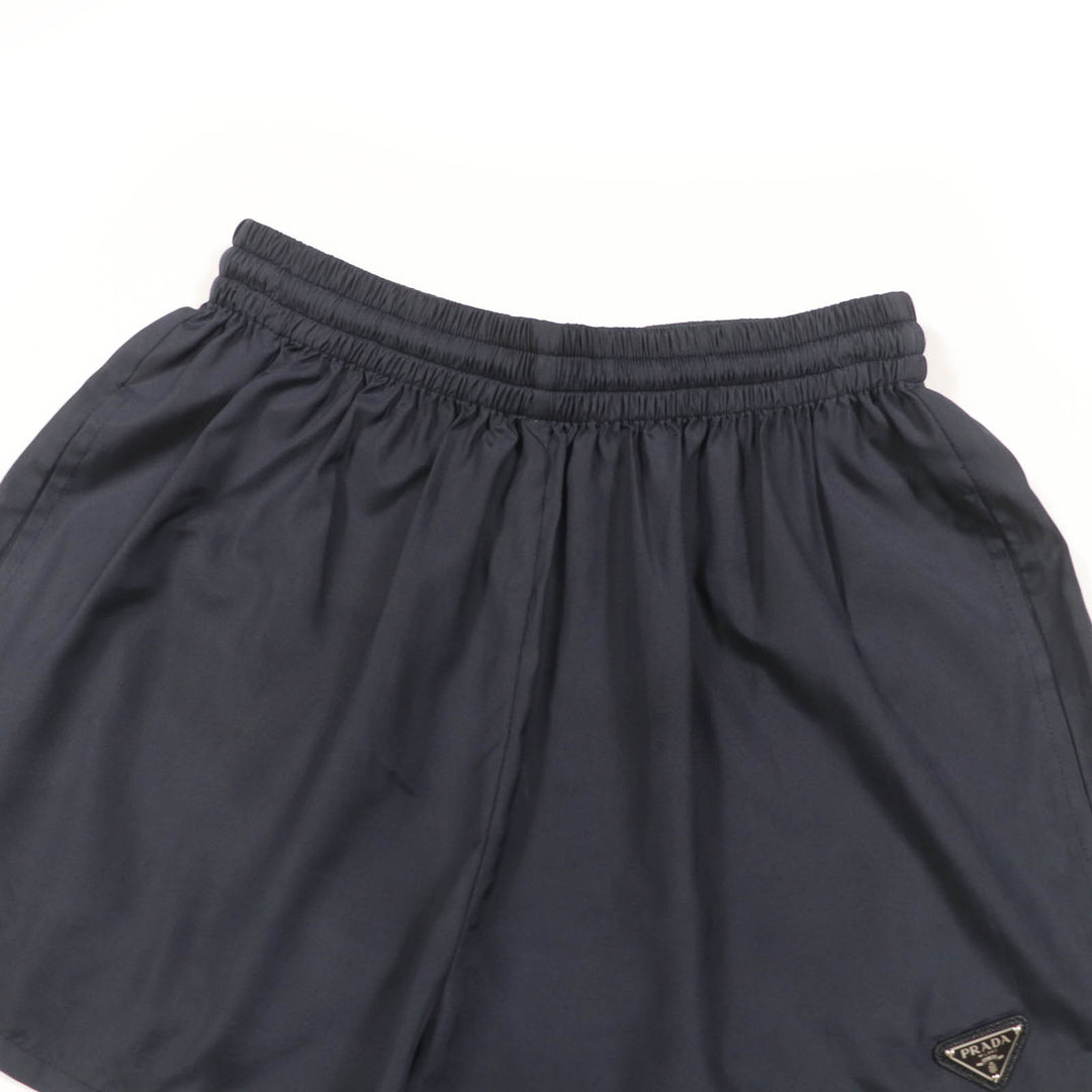 Excellent PRADA Shorts TriangleWith logo black silk Women 38 P218G