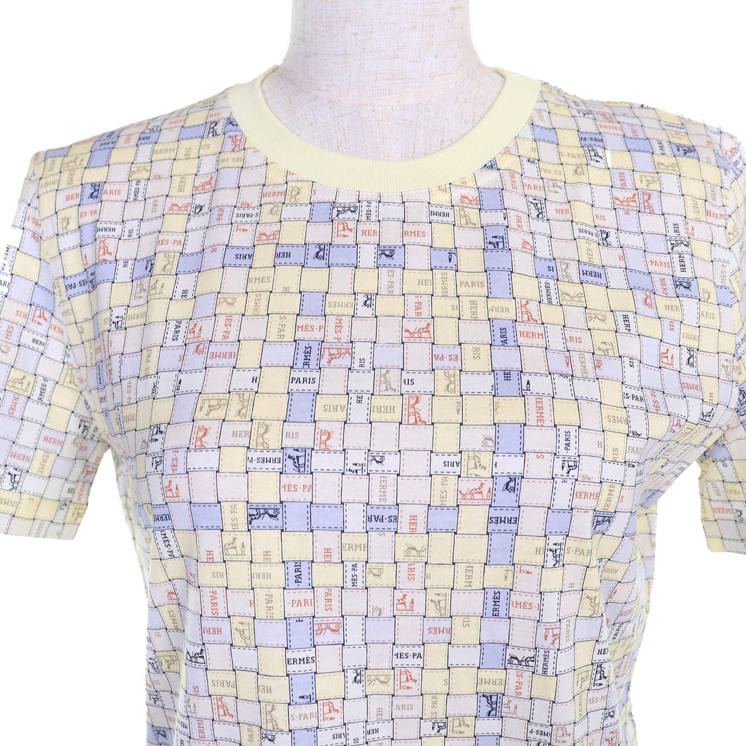美品 エルメス Tシャツ ボルデュック オ カレ ボルデュック コットン レディース 38 5E4645DKDD34