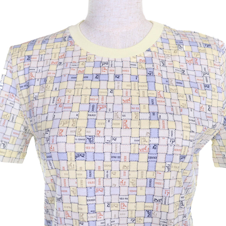 美品 エルメス Tシャツ ボルデュック オ カレ ボルデュック コットン レディース 38 5E4645DKDD34