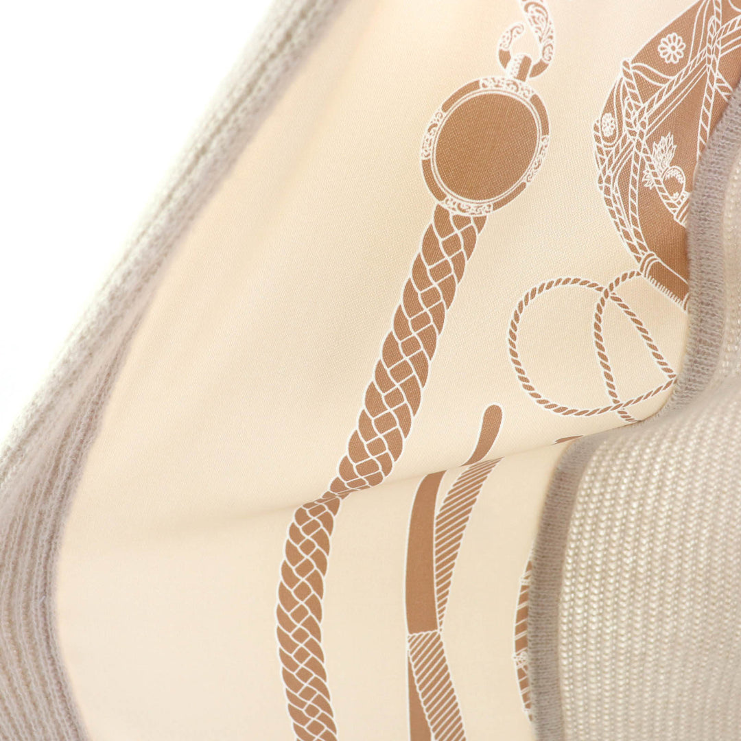 HERMES カーディガン Les Tambours Finesse ベルト付きツイル レーン ロングニット 38 3H2840D1