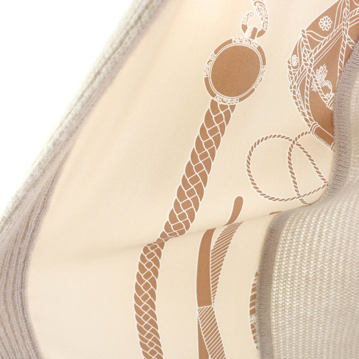 HERMES カーディガン Les Tambours Finesse ベルト付きツイル レーン ロングニット 38 3H2840D1