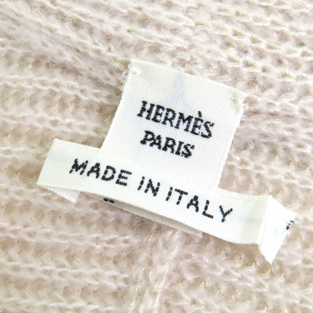 HERMES カーディガン Les Tambours Finesse ベルト付きツイル レーン ロングニット 38 3H2840D1