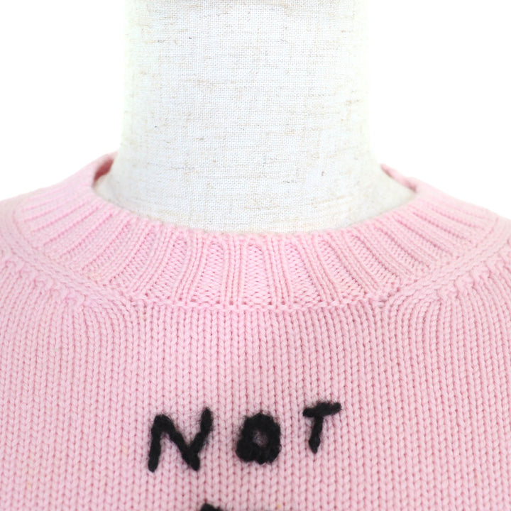Great MIUMIU sweater Unicorn cropped long sleeve knit pink wool Women 36 MML188