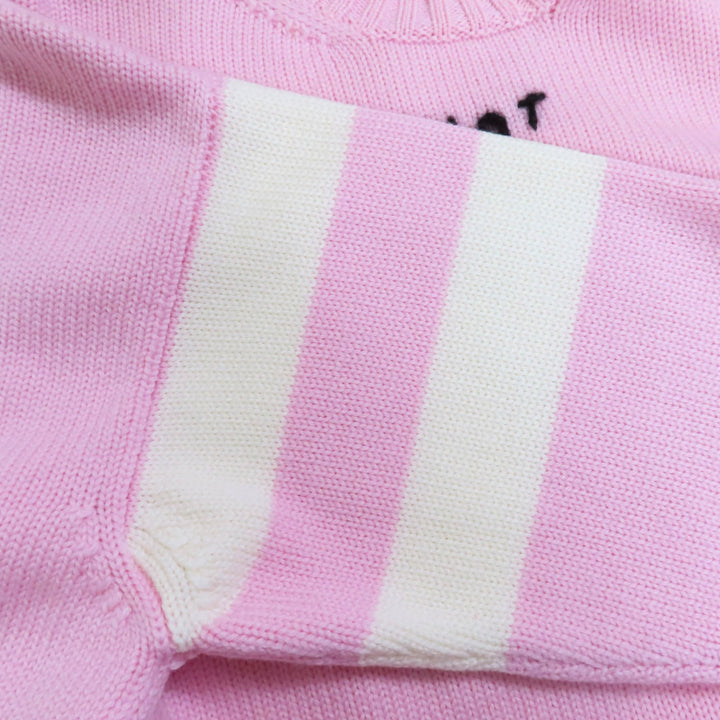 素晴らしいMIUMIUセーターユニコーンクロップドロングスリーブニットピンクウールレディース36 MML188