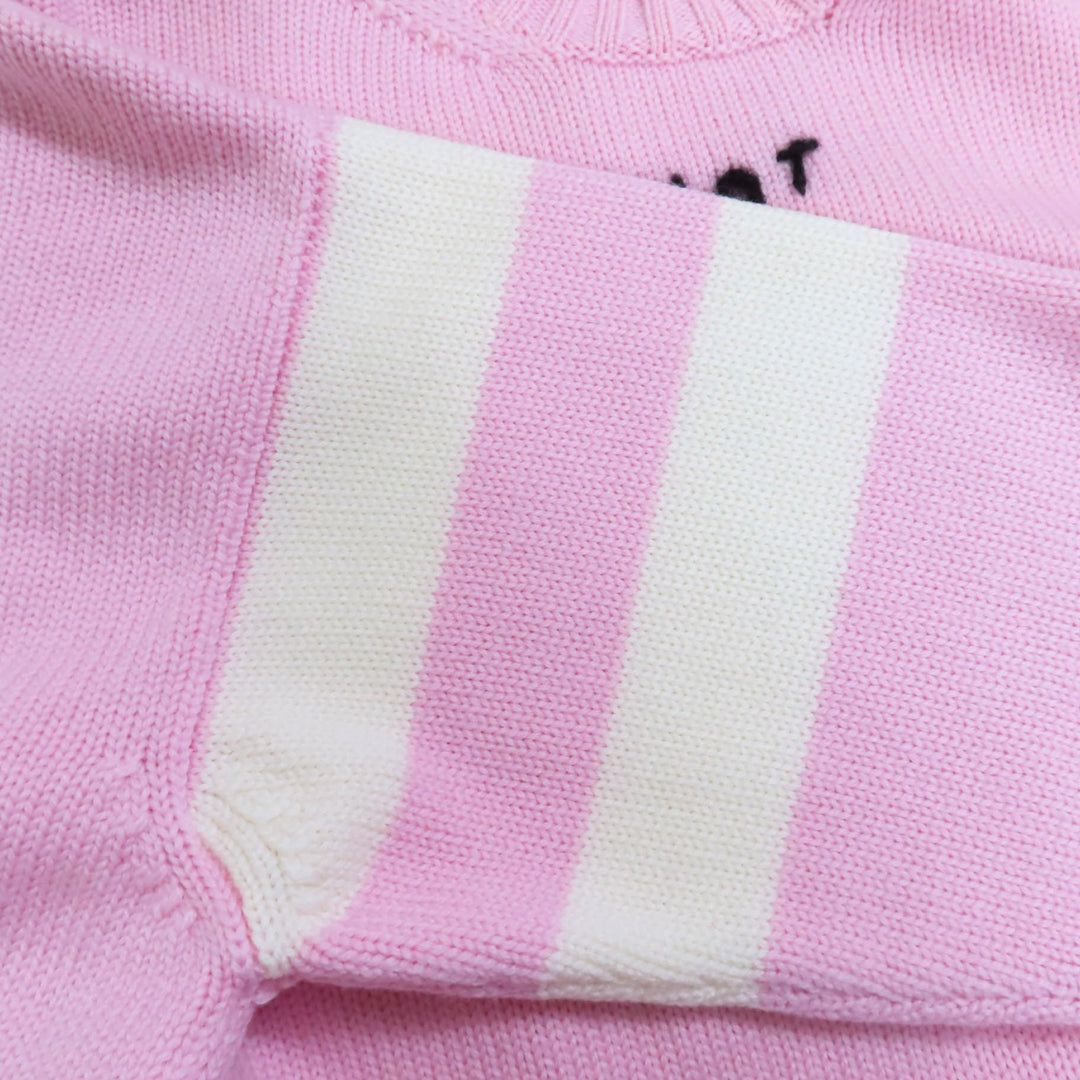 Great MIUMIU sweater Unicorn cropped long sleeve knit pink wool Women 36 MML188