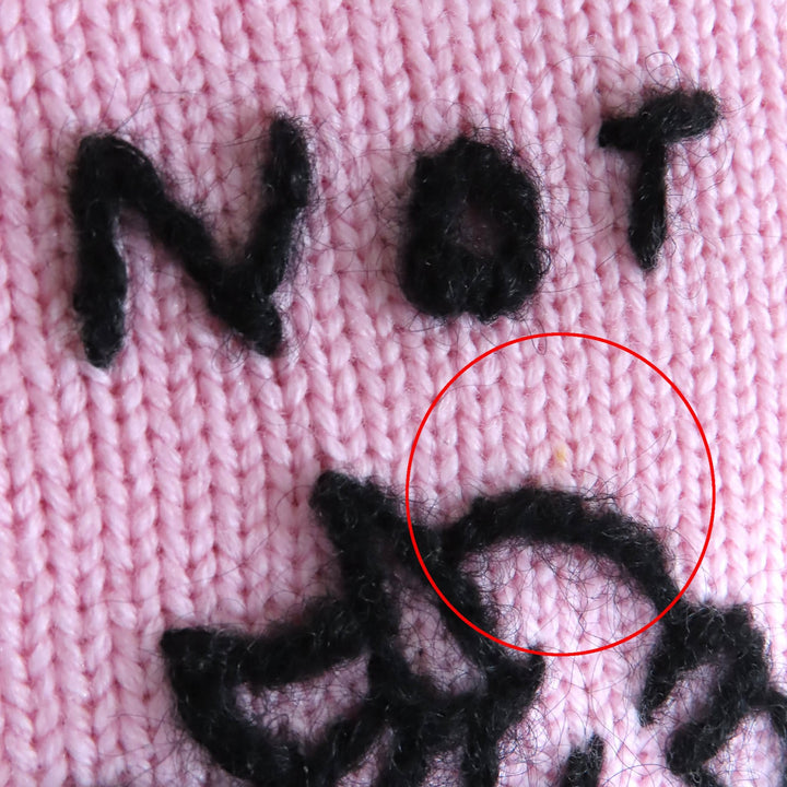 Great MIUMIU sweater Unicorn cropped long sleeve knit pink wool Women 36 MML188