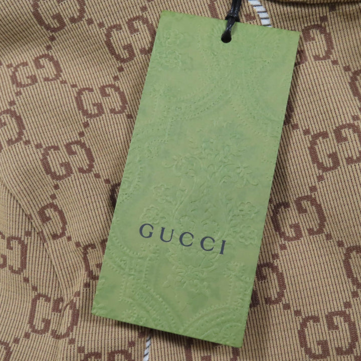 Pristine GUCCI tops GG pattern, cropped length, Brown Nylon Women M 715524
