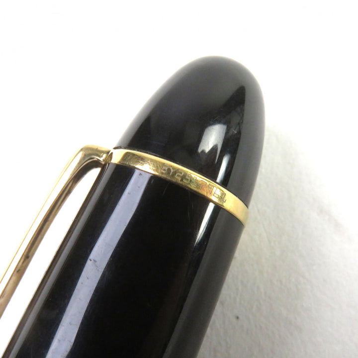 非常に良い モンブラン 万年筆 マイスターシュテュック 149 ホワイトスターロゴ刻印 ブラックゴールド 18K