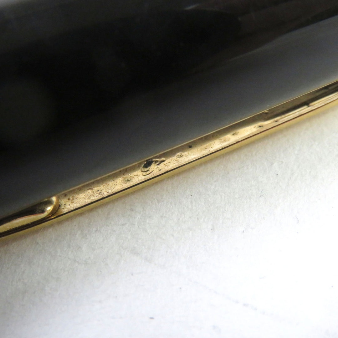 非常に良い モンブラン 万年筆 マイスターシュテュック 149 ホワイトスターロゴ刻印 ブラックゴールド 18K