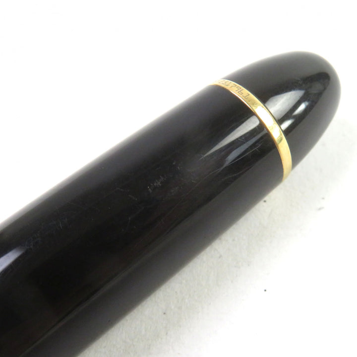 非常に良い モンブラン 万年筆 マイスターシュテュック 149 ホワイトスターロゴ刻印 ブラックゴールド 18K