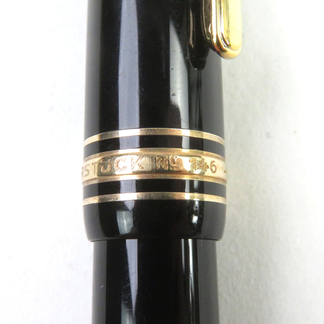 モンブラン 万年筆 マイスターシュテュック 146 ロゴ刻印入り ホワイトスターサクション 14K