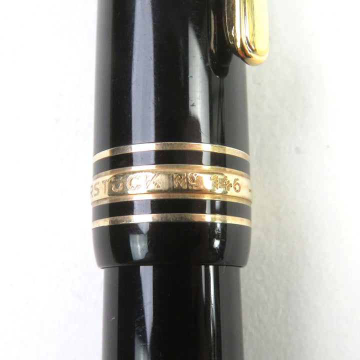 モンブラン 万年筆 マイスターシュテュック 146 ロゴ刻印入り ホワイトスターサクション 14K
