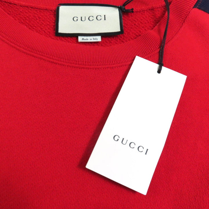 新品 GUCCI ワンピース ウェブライン レッド コットン レディース M 502126-X9N23