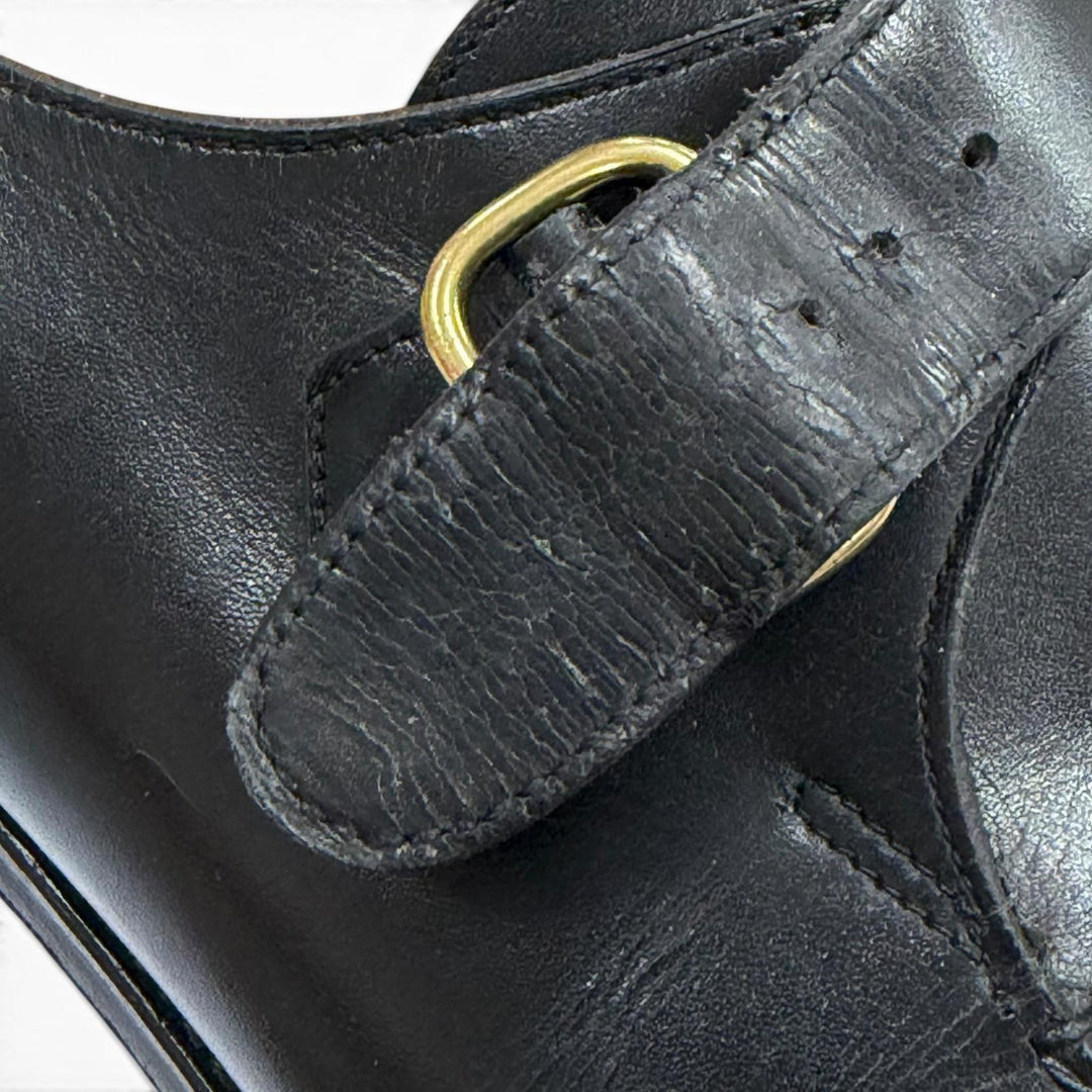 Discounted Very Good John Lobb Leather shoes OSNER black leather mens