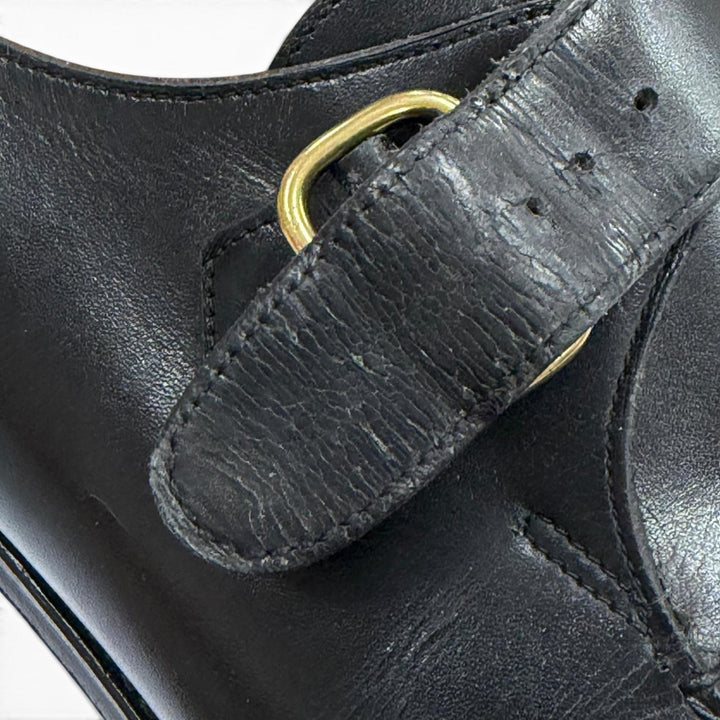 Discounted Very Good John Lobb Leather shoes OSNER black leather mens