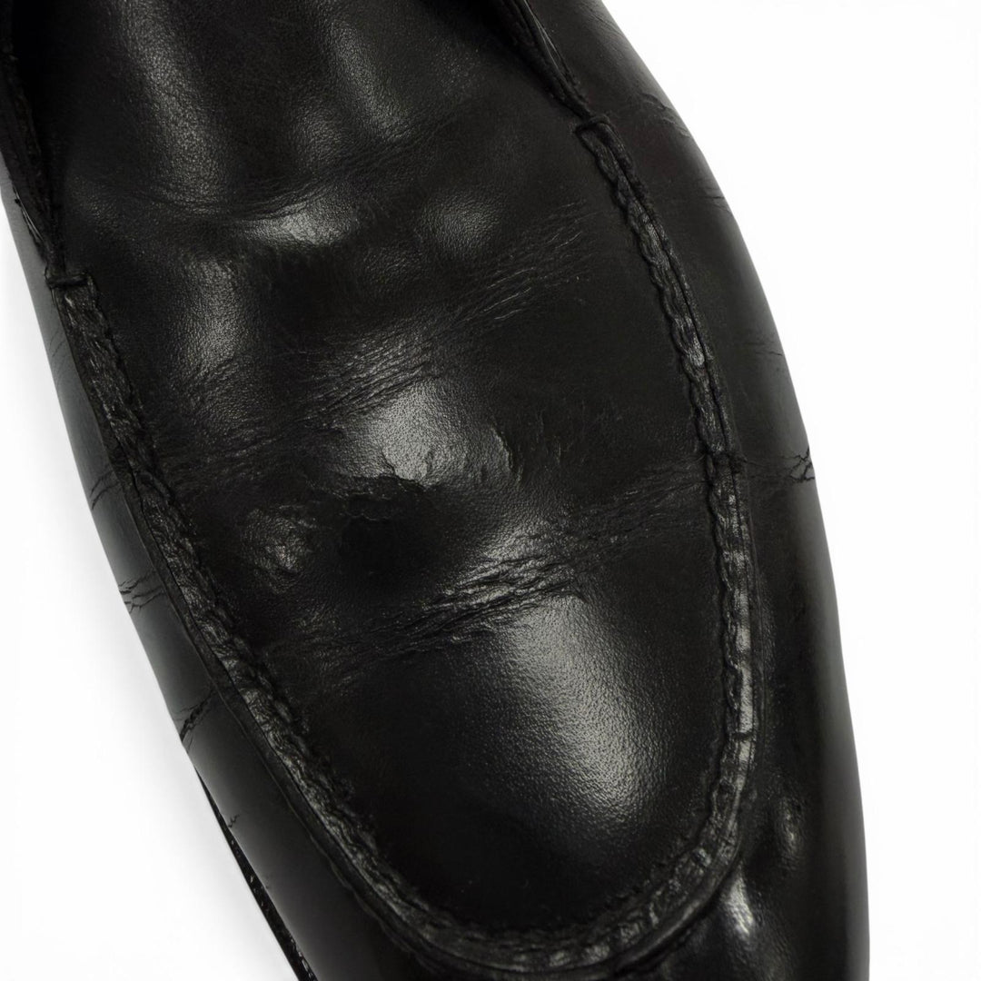 Discounted Very Good John Lobb Leather shoes OSNER black leather mens
