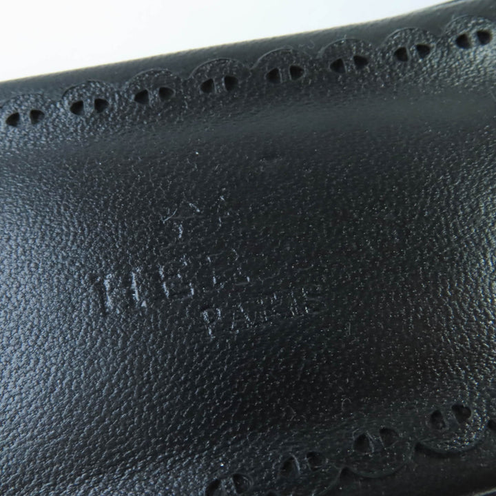 Pristine HERMES Sandals Frog Chaine d'Ancre leather black leather Women 36.5