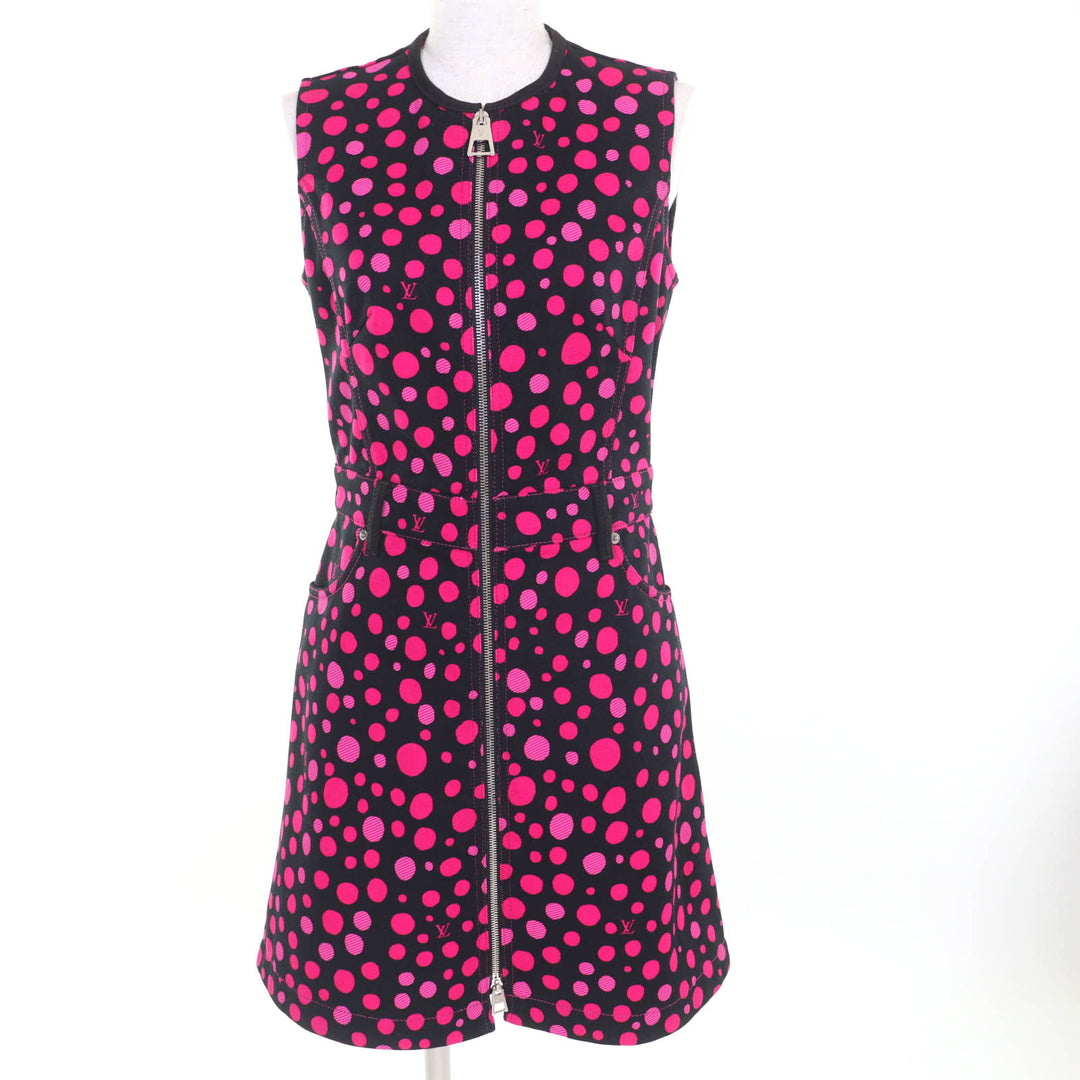 Excellent LOUIS VUITTON×Yayoi Kusama one piece infinity dot black cotton 36