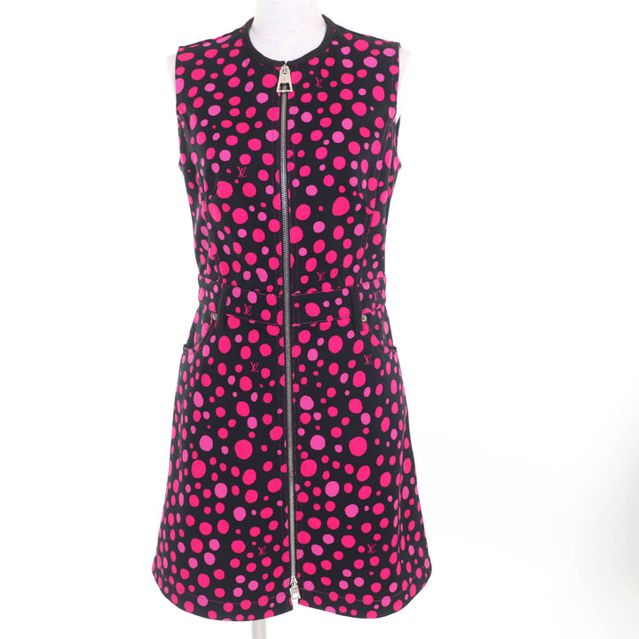 Excellent LOUIS VUITTON×Yayoi Kusama one piece infinity dot black cotton 36