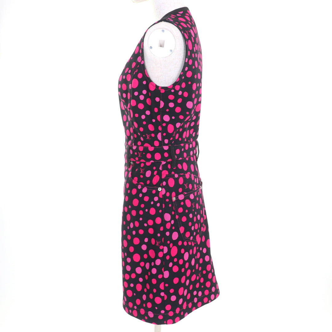 Excellent LOUIS VUITTON×Yayoi Kusama one piece infinity dot black cotton 36