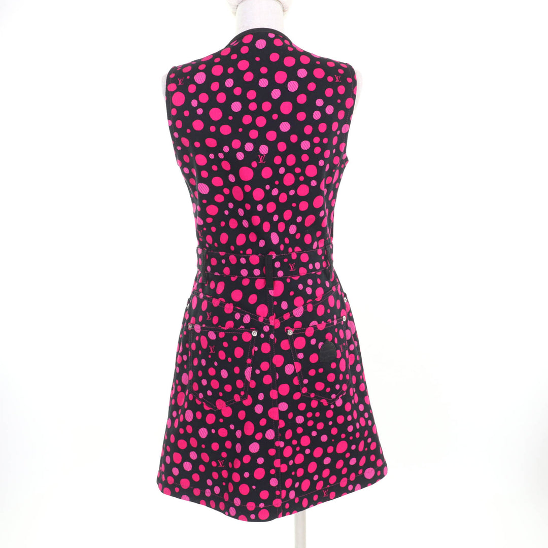 Excellent LOUIS VUITTON×Yayoi Kusama one piece infinity dot black cotton 36