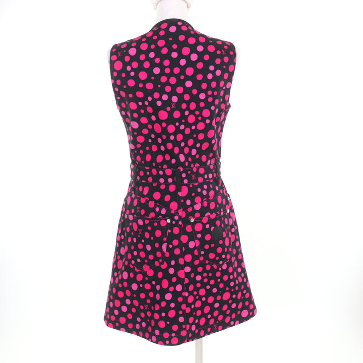 Excellent LOUIS VUITTON×Yayoi Kusama one piece infinity dot black cotton 36
