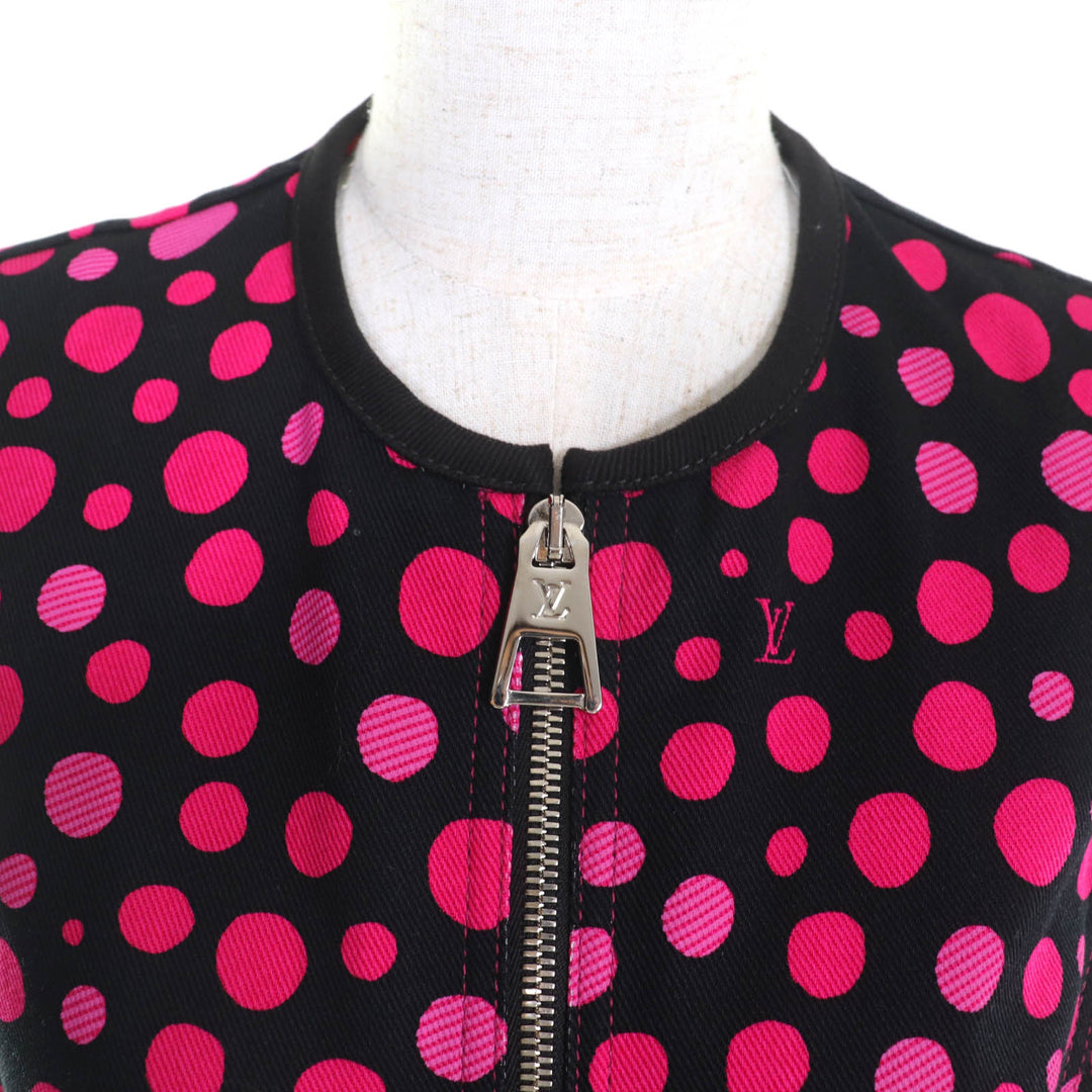 Excellent LOUIS VUITTON×Yayoi Kusama one piece infinity dot black cotton 36
