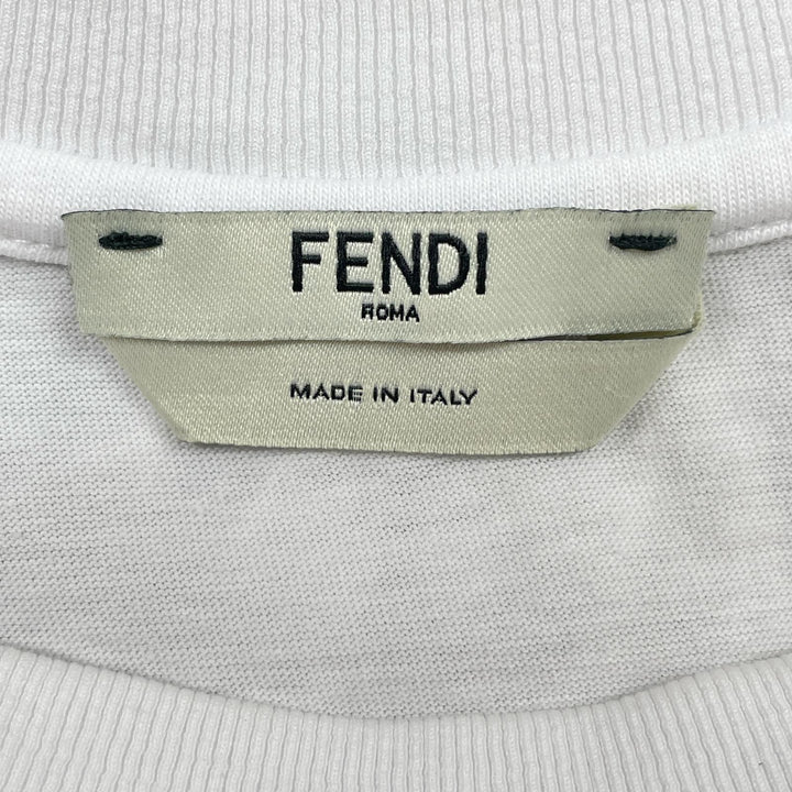 Great FENDI Short sleeve T-shirt Zucca Pattern logo back fringe design XXS