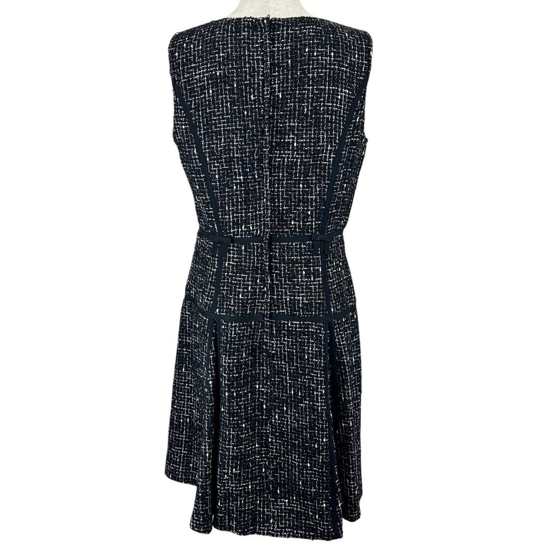 Great RED VALENTINO one piece Tweed ribbondress black acrylic 42