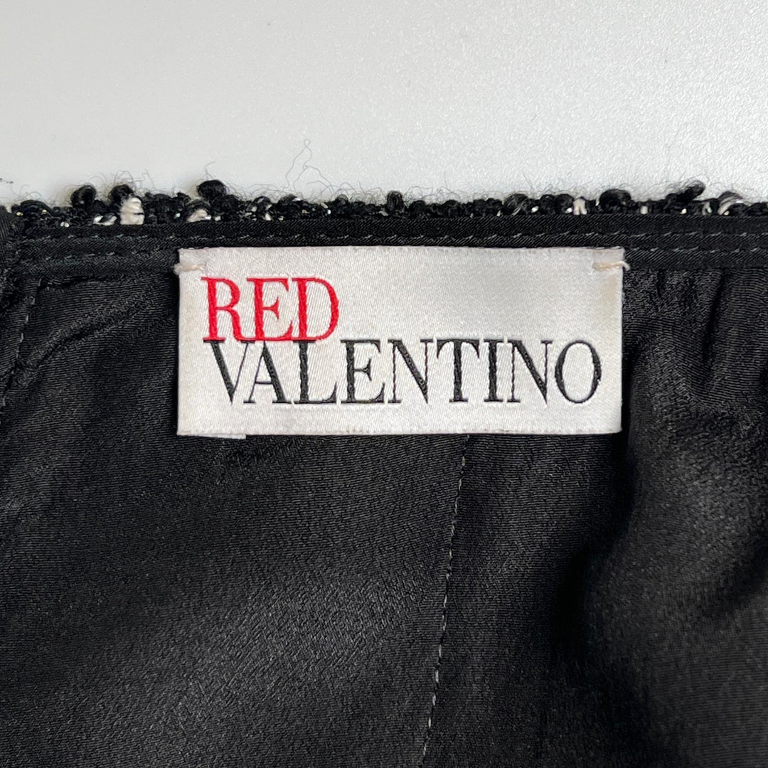 素晴らしい RED VALENTINO ワンピース ツイードリボンドレス ブラック アクリル 42 FR3VS585-V02332R