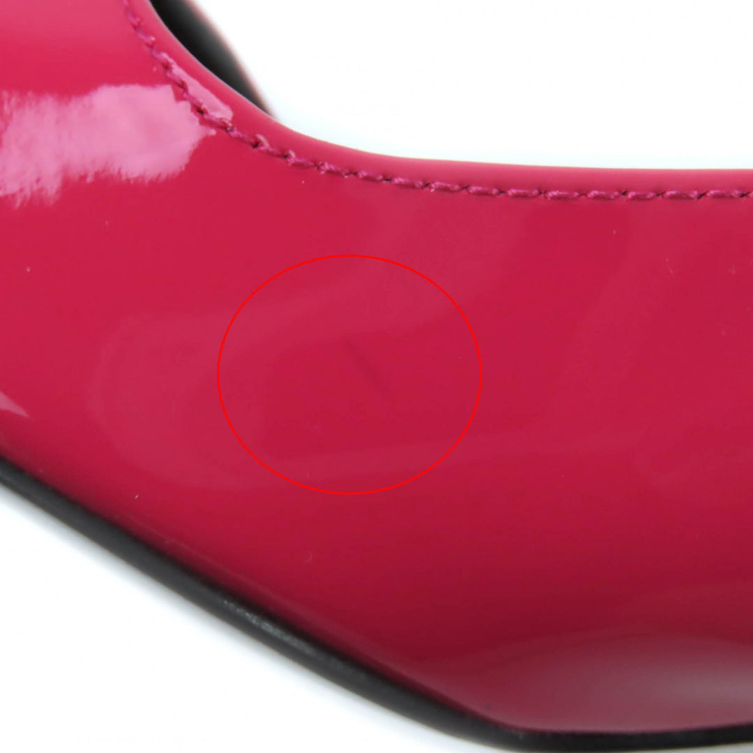 Pristine VERSACE pumps Medusa square toe chunky heel patent leather pink 36