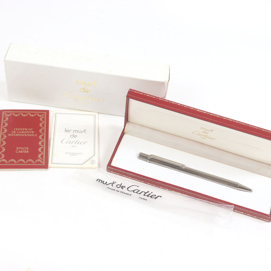 Pristine Cartier Ballpoint pen Must de Cartier Deadstock Twist Style Silver