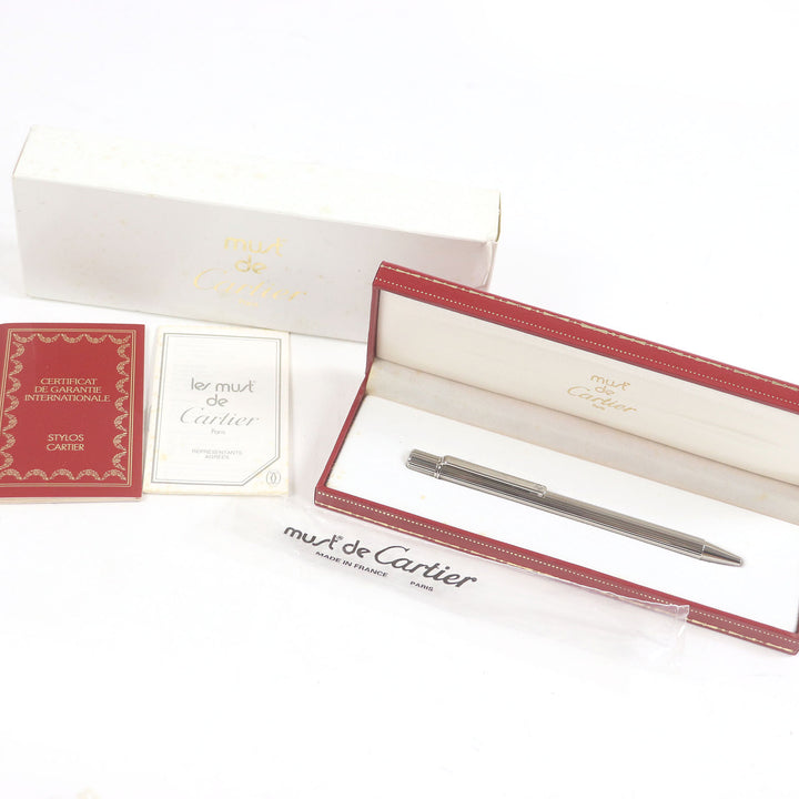 Pristine Cartier Ballpoint pen Must de Cartier Deadstock Twist Style Silver