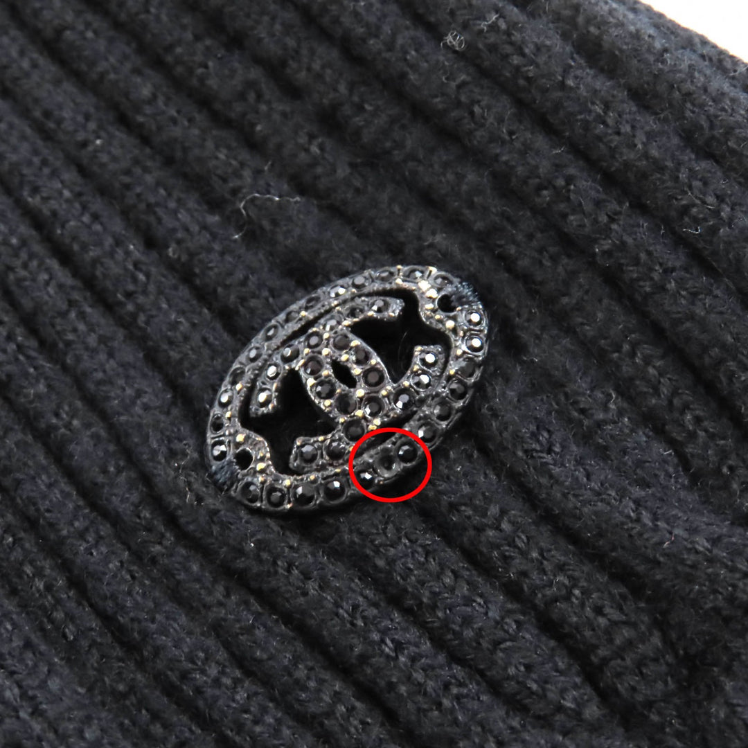 Great CHANEL one piece COCO MarkMetal Sleeveless Knit black wool 34 P31446 07A