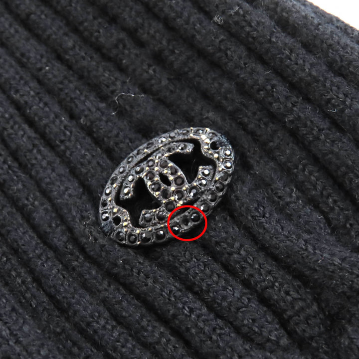 Great CHANEL one piece COCO MarkMetal Sleeveless Knit black wool 34 P31446 07A