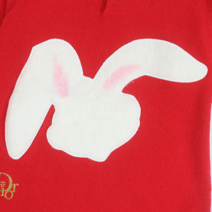 Excellent DIOR×ERL Short sleeve polo shirt Rabbit Red mens XS 313M831AT498
