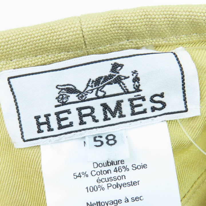 新品 HERMES ベレー帽 シェーヌダンクル シェルメタル ベージュ コットン レディース 58 241067N