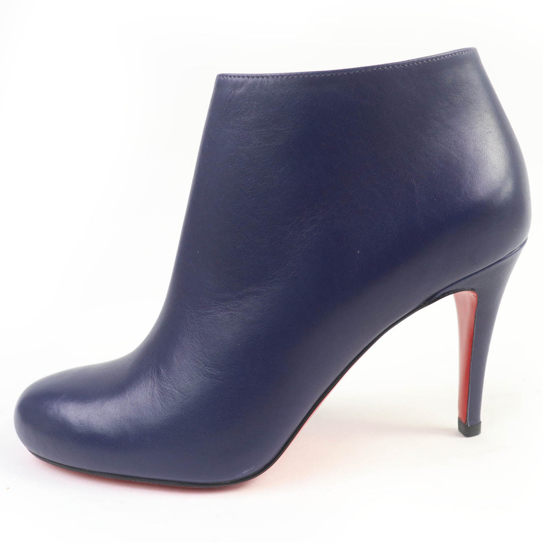 Excellent Christian Louboutin Booties Round toe side zip leather purple leather
