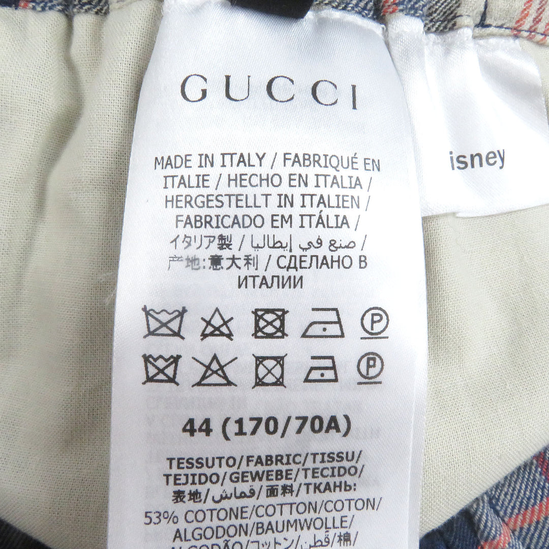 Pristine GUCCI×Disney Shorts Donald Duck Embroidery Blue cotton mens 44 644131