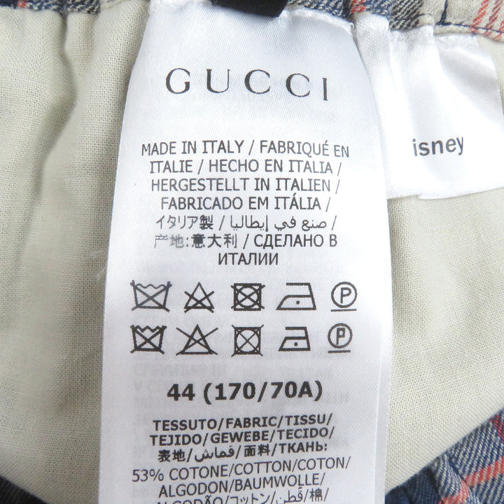 Pristine GUCCI×Disney Shorts Donald Duck Embroidery Blue cotton mens 44 644131
