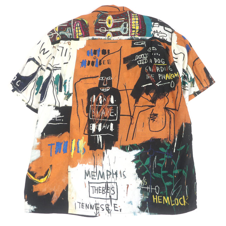 Excellent WACKO MARIA Short sleeve shirt JEAN-MICHEL BASQUIAT open-collar shirt L