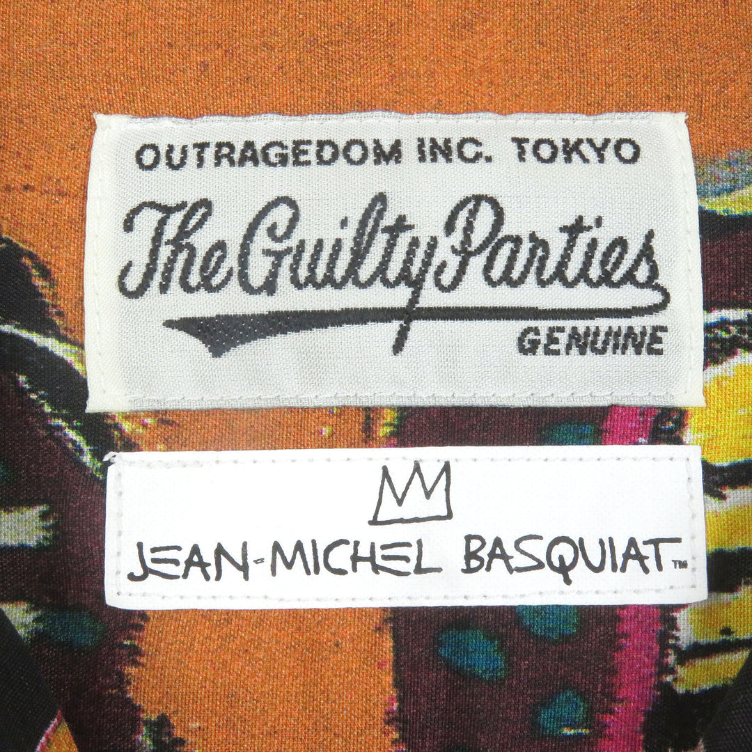 Excellent WACKO MARIA Short sleeve shirt JEAN-MICHEL BASQUIAT open-collar shirt L