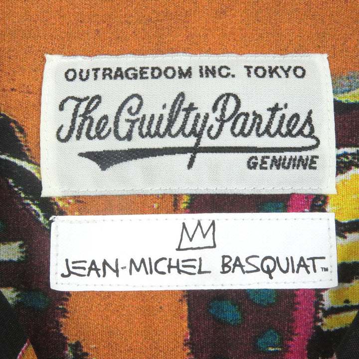 Excellent WACKO MARIA Short sleeve shirt JEAN-MICHEL BASQUIAT open-collar shirt L