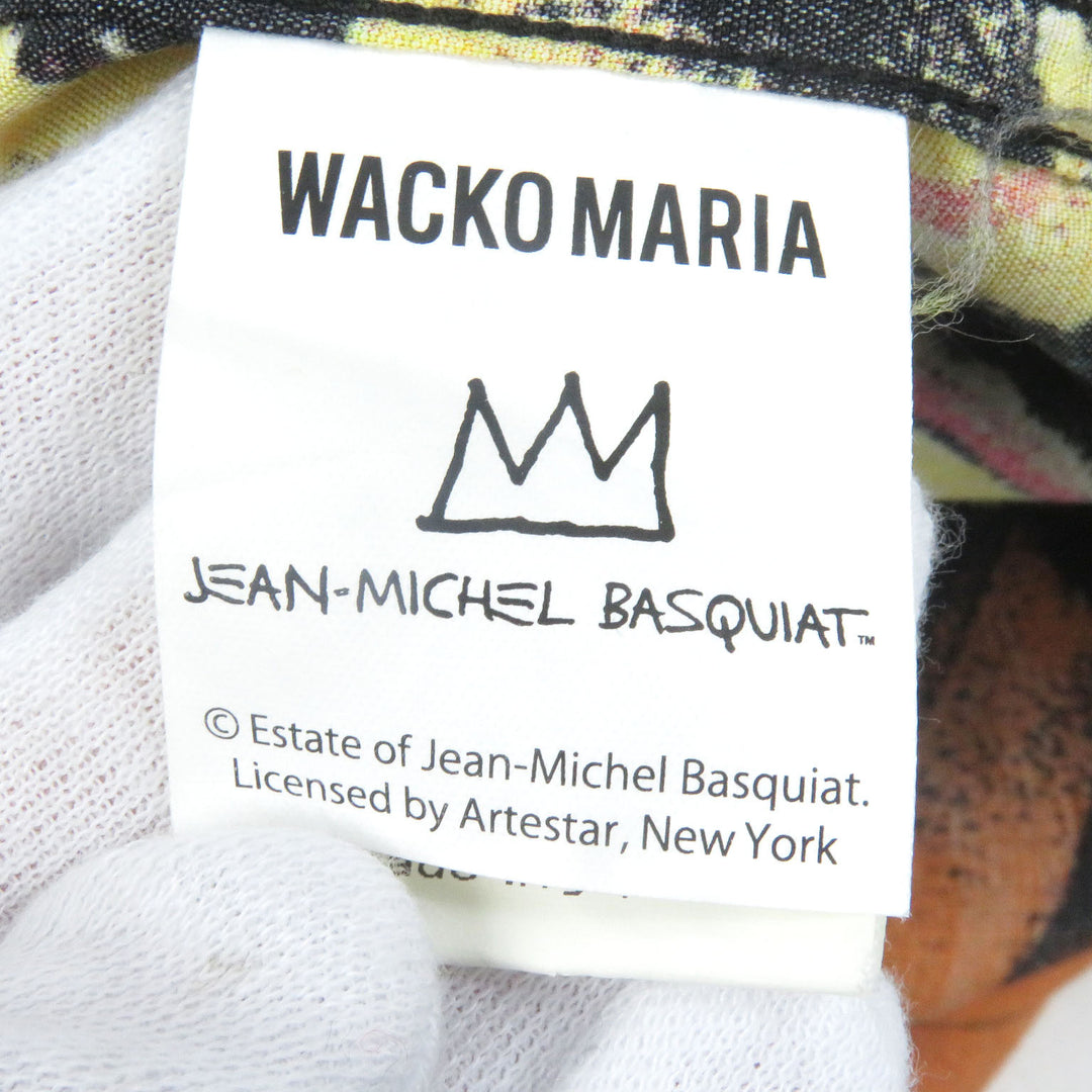 Excellent WACKO MARIA Short sleeve shirt JEAN-MICHEL BASQUIAT open-collar shirt L