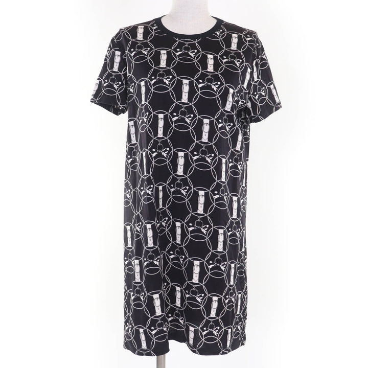 Excellent HERMES one piece La Promenade du Matin Morning walk black cotton 38
