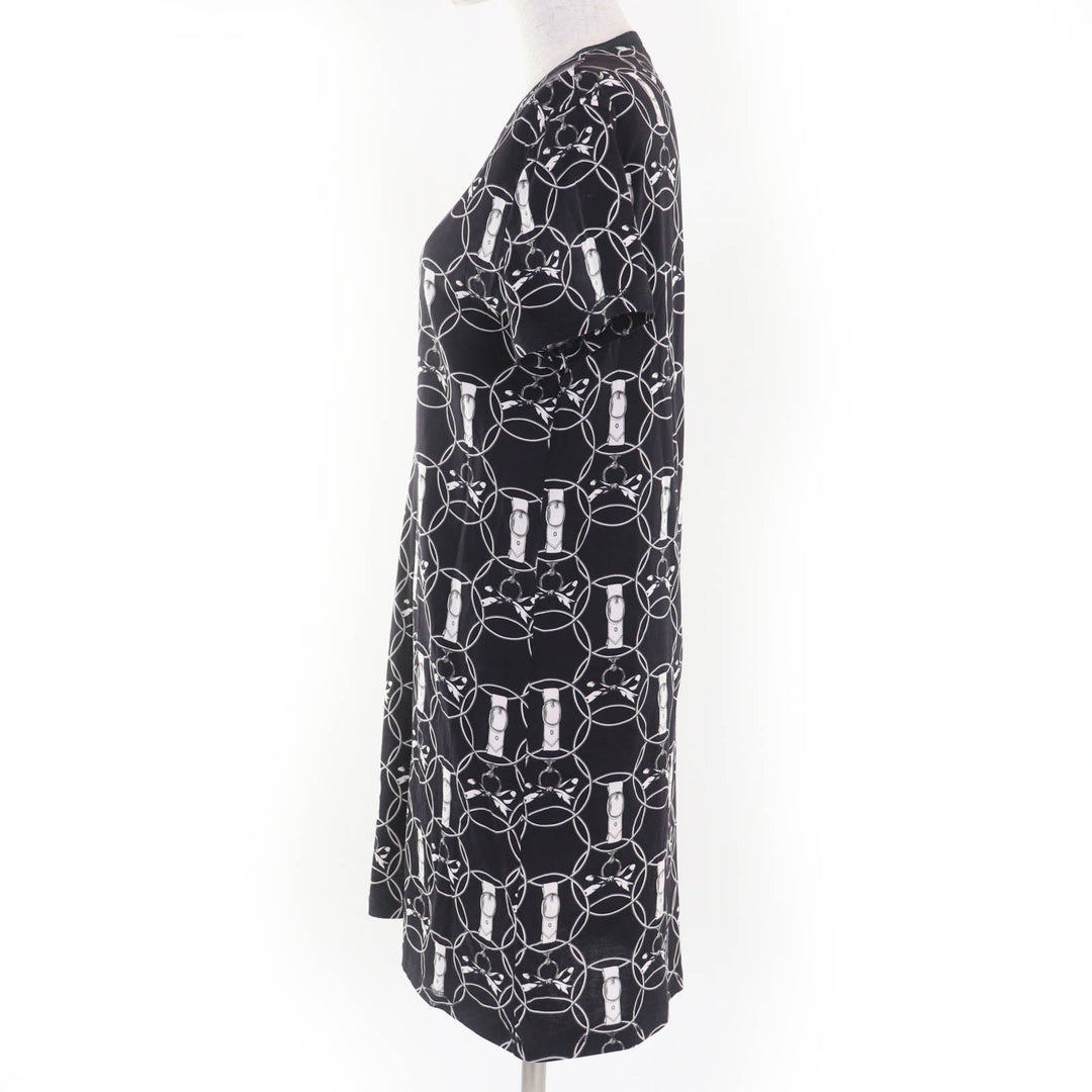 Excellent HERMES one piece La Promenade du Matin Morning walk black cotton 38