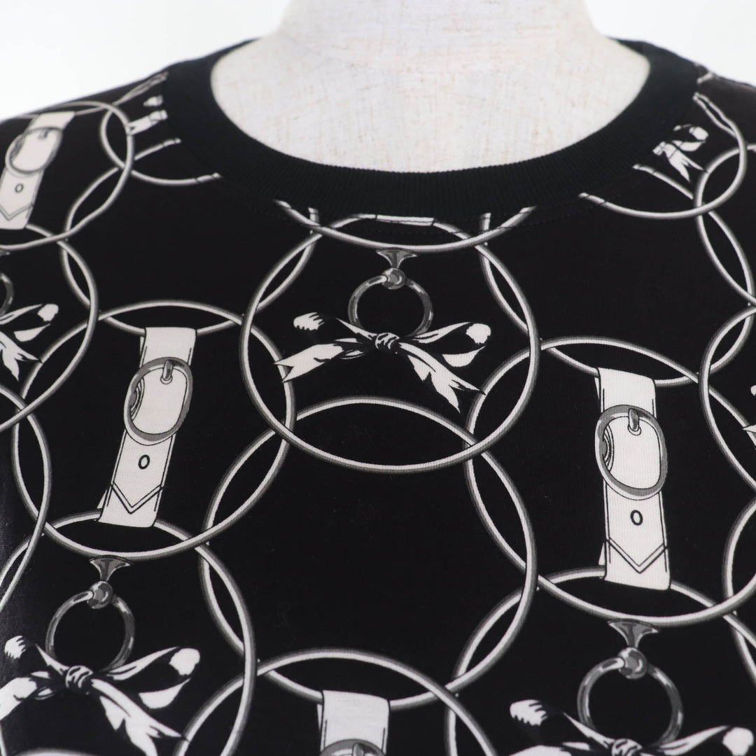 Excellent HERMES one piece La Promenade du Matin Morning walk black cotton 38