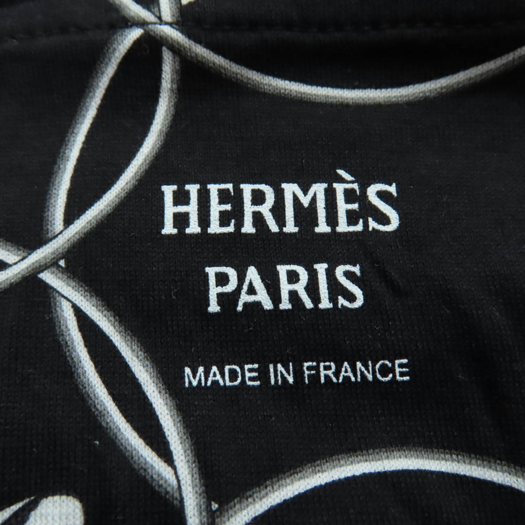Excellent HERMES one piece La Promenade du Matin Morning walk black cotton 38